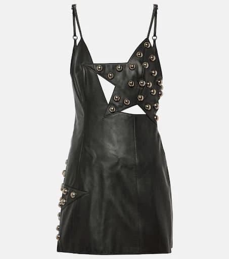 AREA Studded leather minidress 1