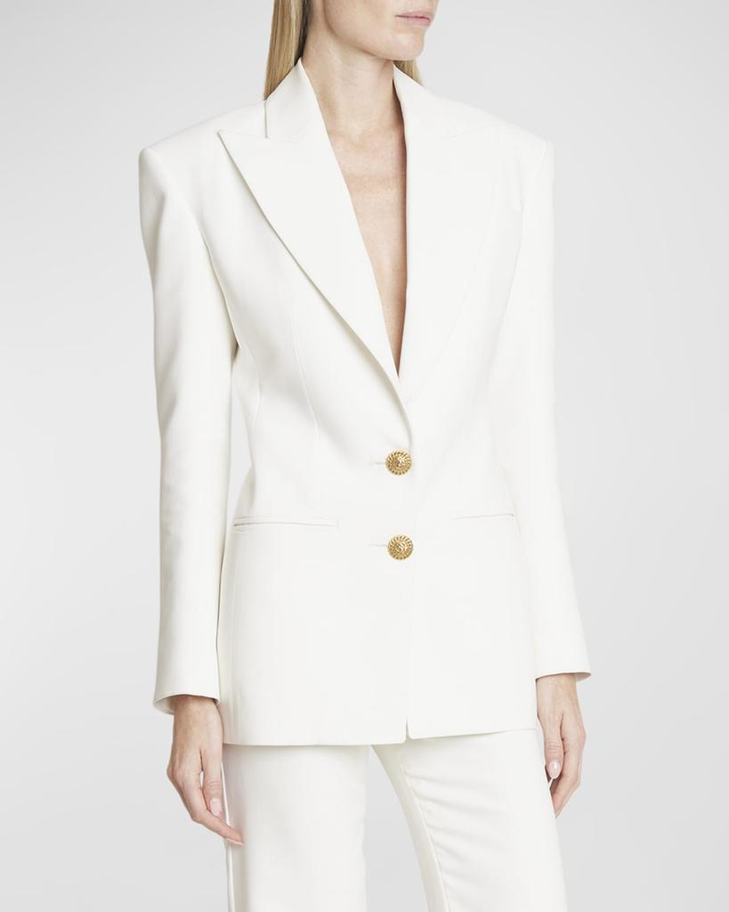 Balmain 2-Button Crepe Fitted Blazer