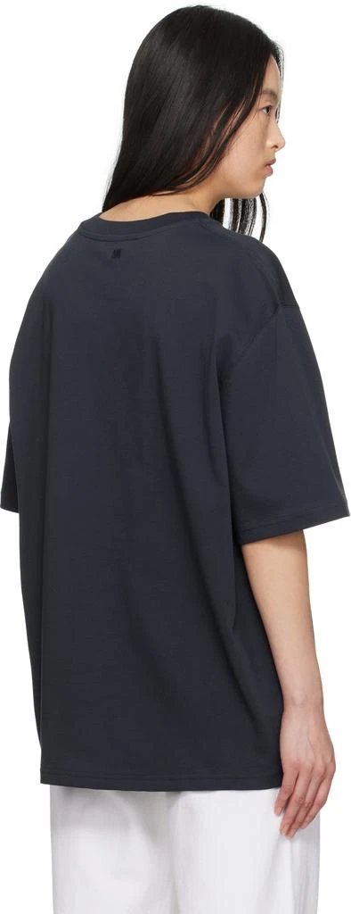 AMI Navy Cotton 'Ami Paris' Patch T-shirt 3