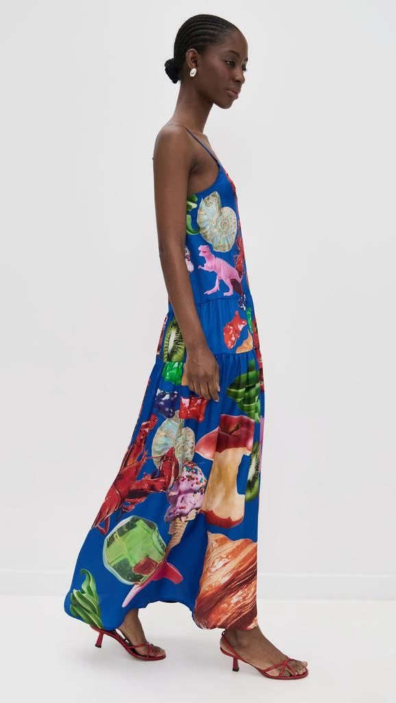 BruceGlen Blue Print Tiered Maxi Dress 3