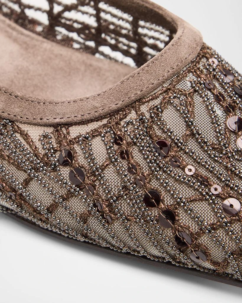 Brunello Cucinelli Woven Monili Slingback Flats 6