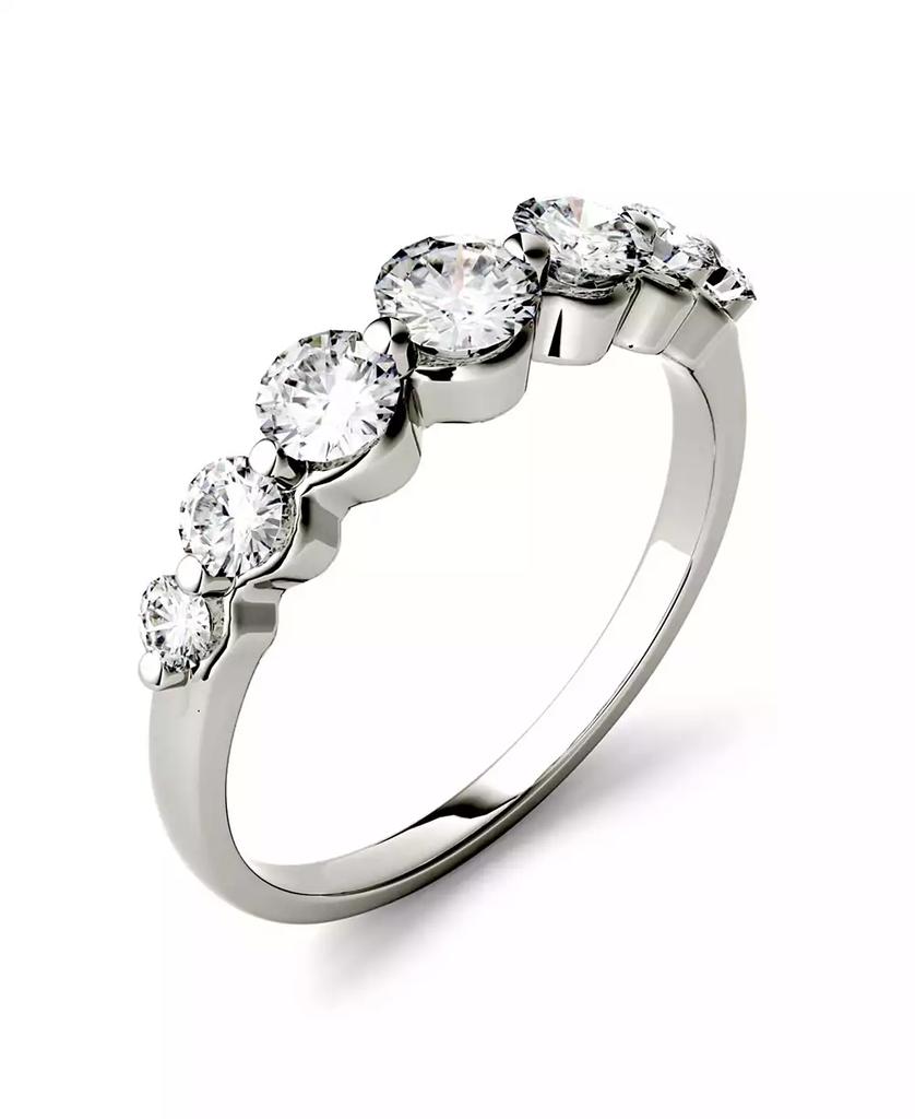 Charles & Colvard Moissanite Graduated Seven Stone Band 7/8 ct. t.w. Diamond Equivalent in 14k White, Yellow, or Rose Gold