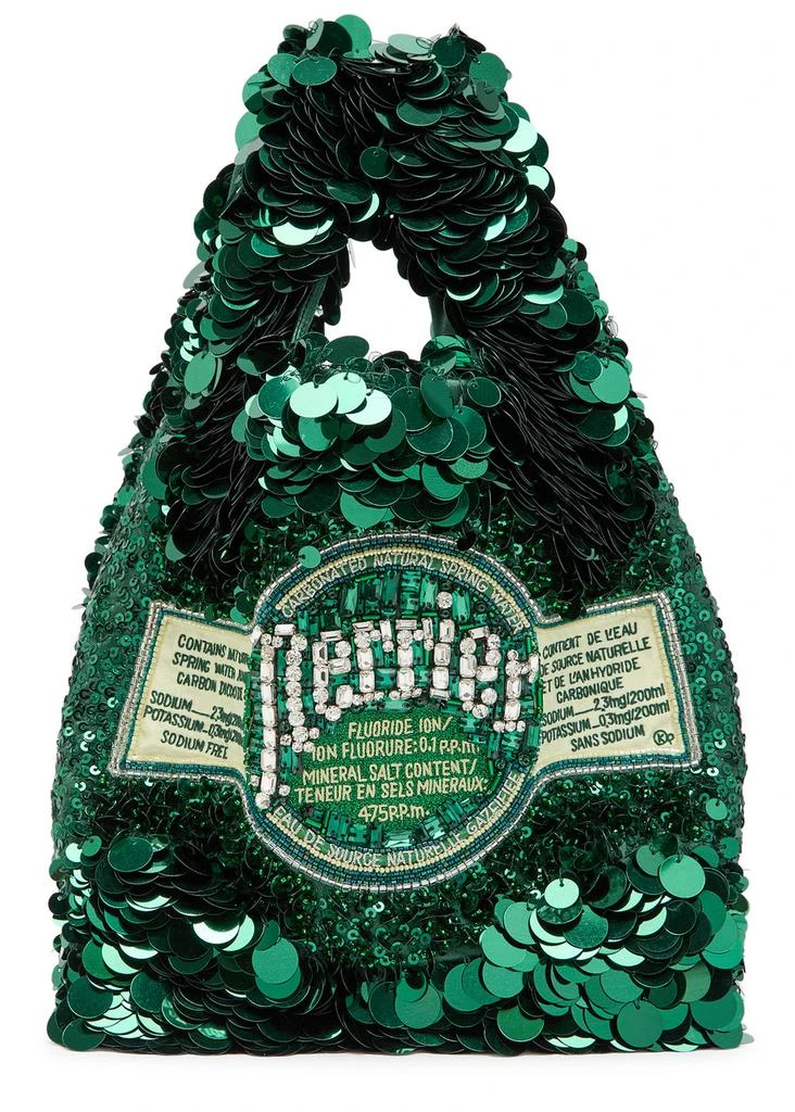 Anya Hindmarch Perrier mini embellished satin tote bag