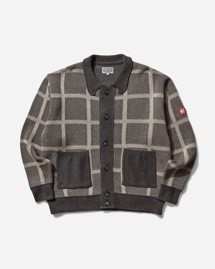 Cav Empt Men's Grid Loose Knit Cardigan Charcoal 1