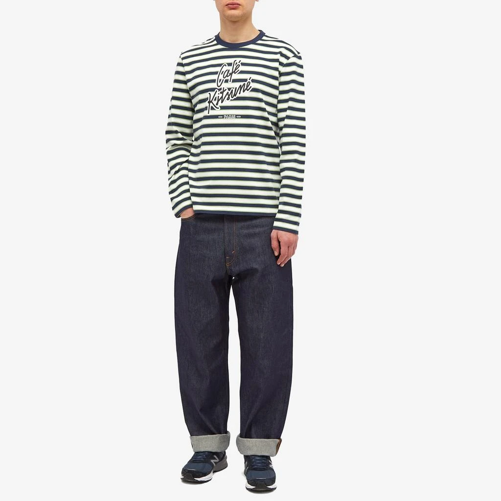 Maison Kitsune Cafe Kitsune Long Sleeve Striped Regular T-Shirt 4