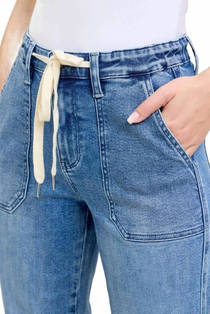 Judy Blue High Waist Jogger Denim Jeans In Medium Blue 5