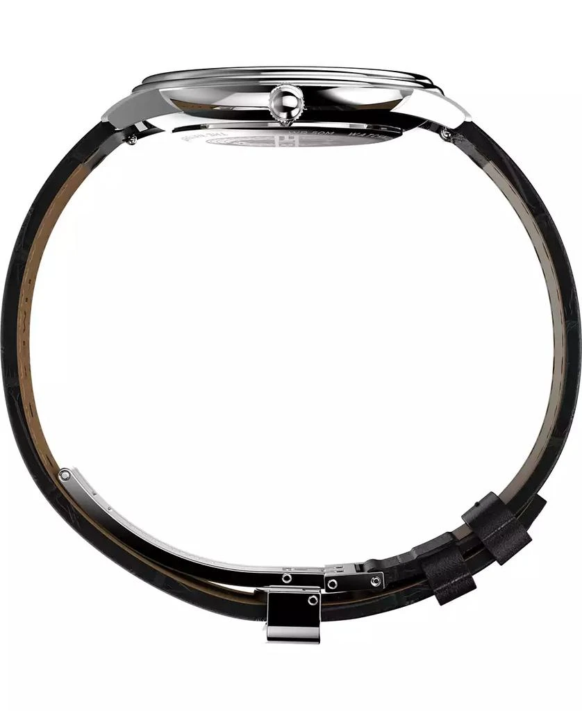 Timex Men's Quartz Analog Black Leather Watch, 39mm 2