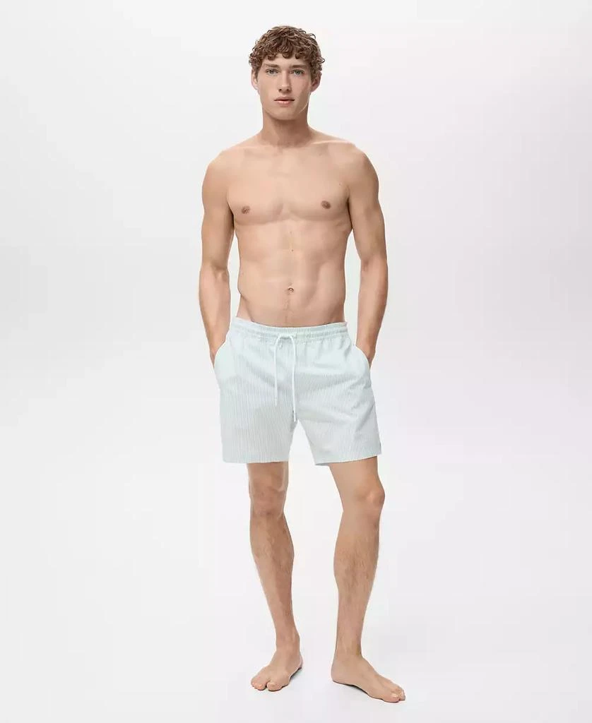 Mango Men's Seersucker Swimming Trunks 5