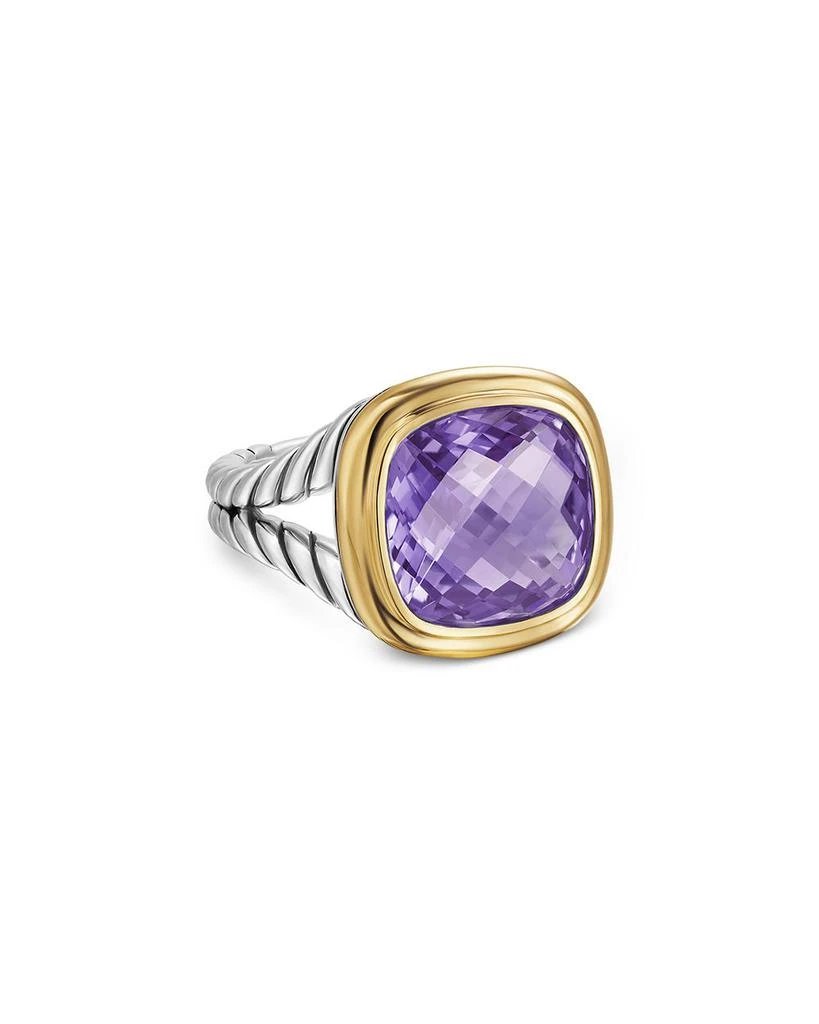 David Yurman Albion® Ring in Sterling Silver with 18K Yellow Gold and Amethyst, 11mm 1