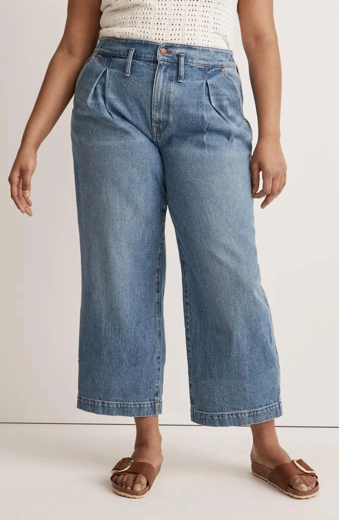 Madewell The Perfect Vintage Pleated High Waist Crop Wide Leg Jeans 3