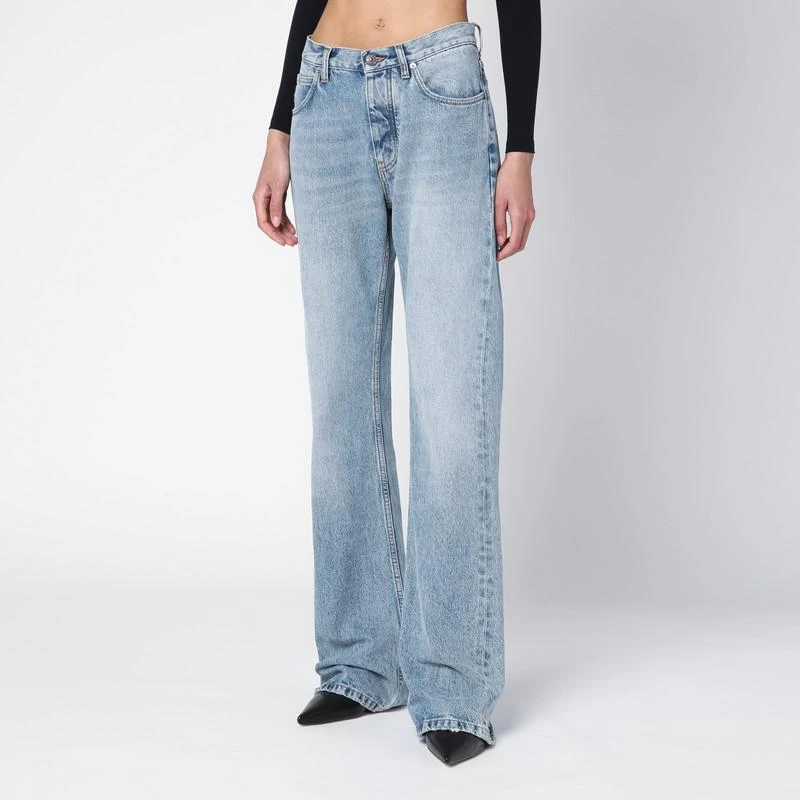 Balenciaga Light blue jeans with distressed hem 3