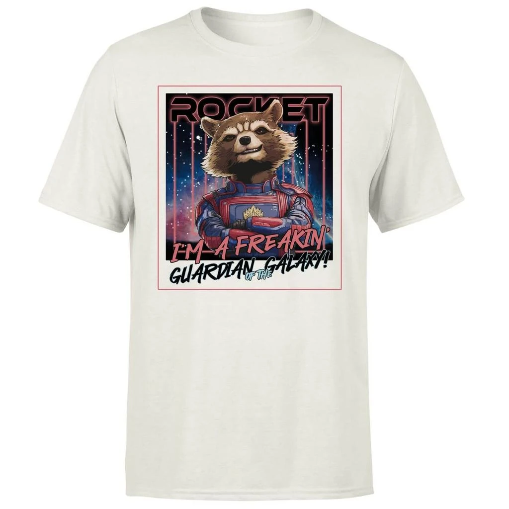undefined Guardians of the Galaxy Glowing Rocket Raccoon Men's T-Shirt - Cream 1
