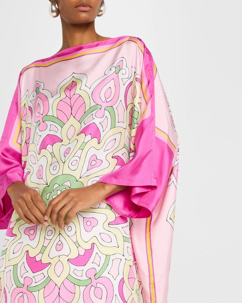 Rani Arabella Floral-Print Hand-Printed Silk Kaftcan 5