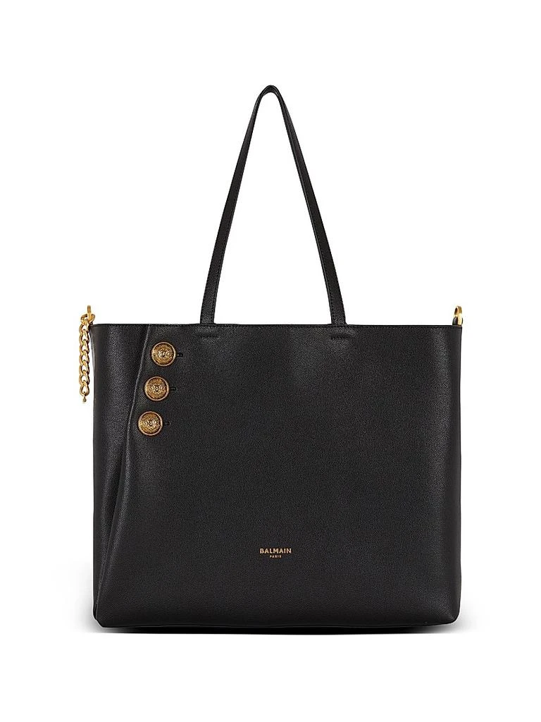 Balmain Emblème Grained Leather Tote Bag 5