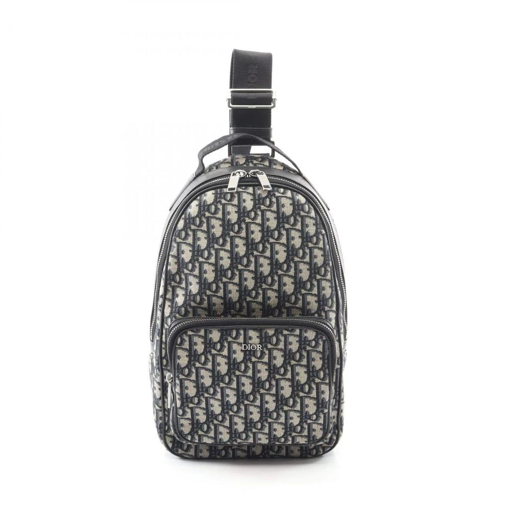 Dior Navy Canvas Leather Fanny Pack Sling Bag (Pre-Owned)