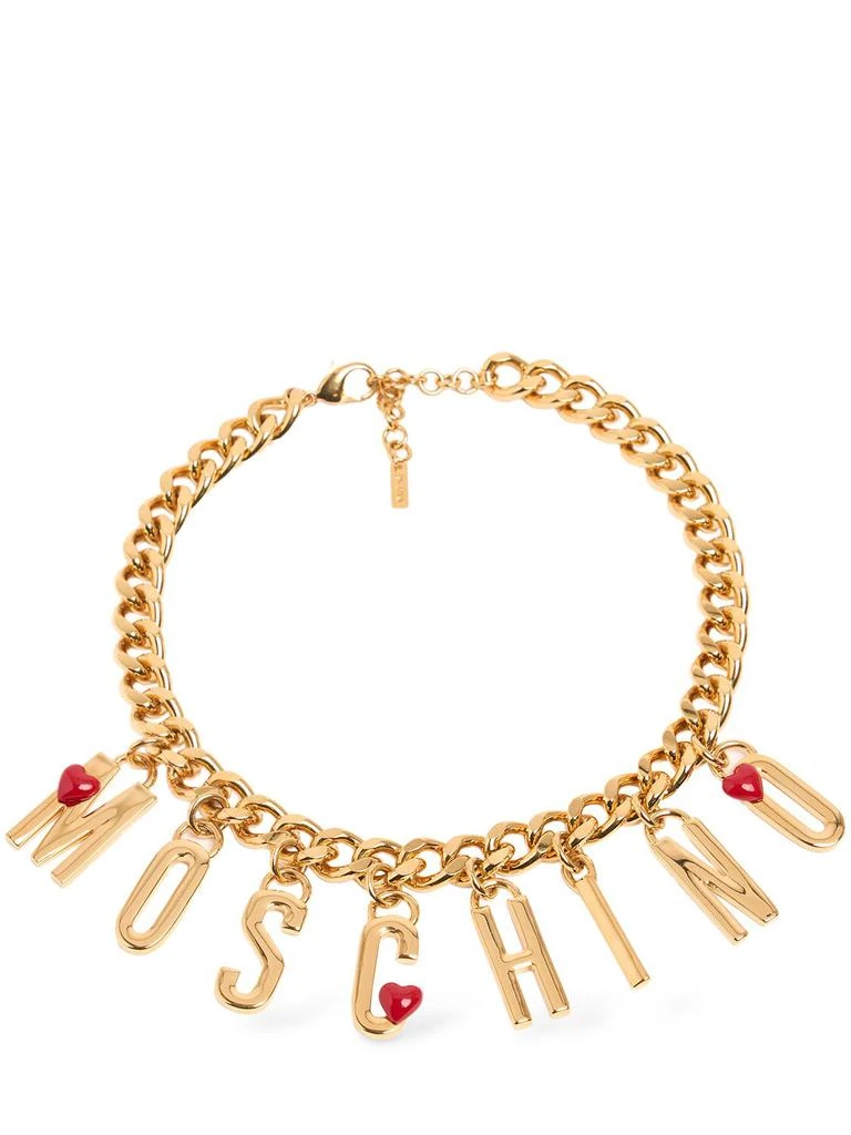 Moschino Logo Lettering Charm Collar Necklace 1