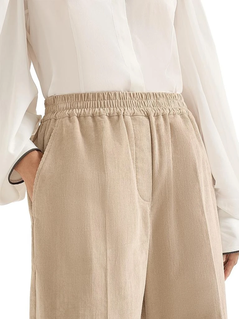 Brunello Cucinelli Comfort Cotton Narrow Wale Corduroy Loose Track Trousers 4