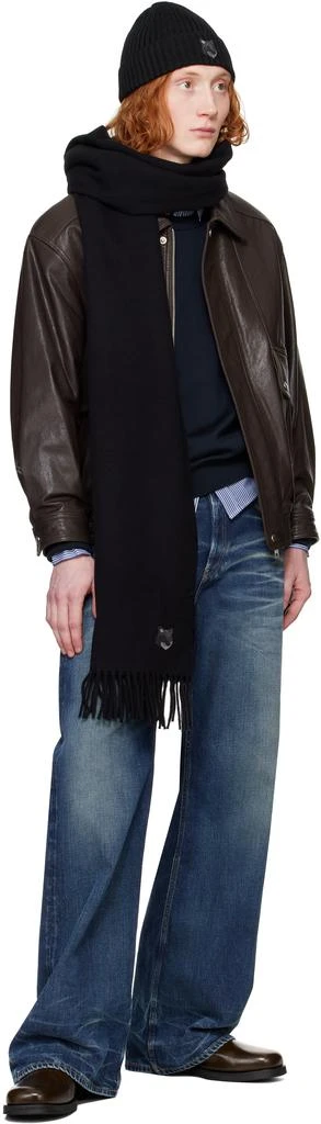 Maison Kitsune Black Bold Fox Head Scarf 4
