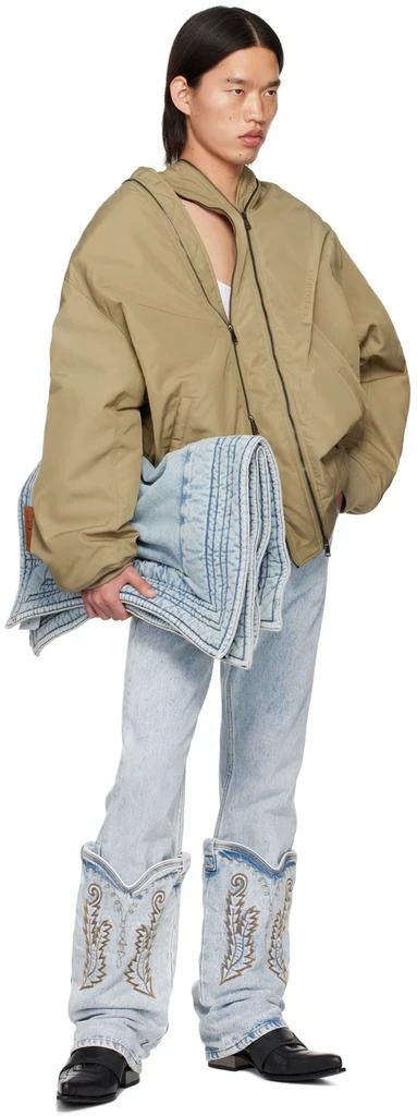 Y/Project Beige Double Zip Bomber Jacket 5