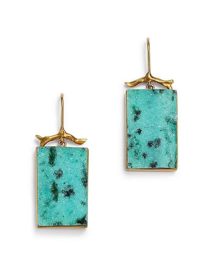 ANNETTE FERDINANDSEN DESIGN Annette Ferdinandsen 18K Yellow Gold Chrysocola Drusy Branch Earrings 1