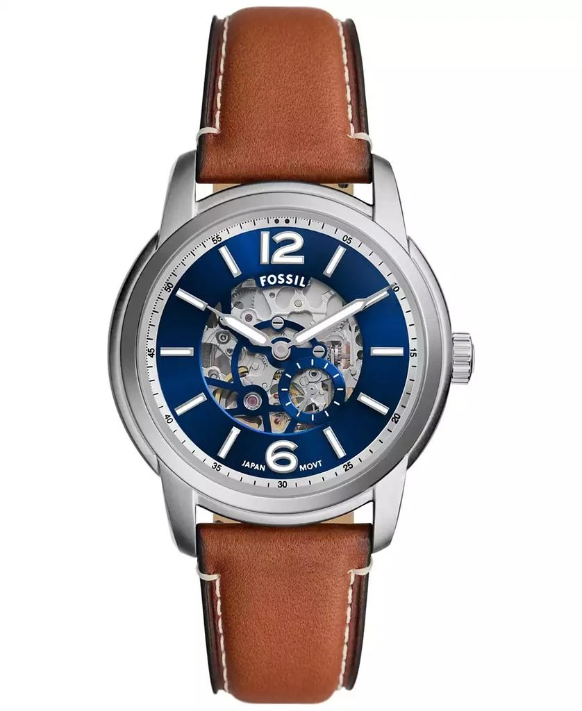 Fossil Men's Heritage Automatic Brown Leather Watch 43mm 1