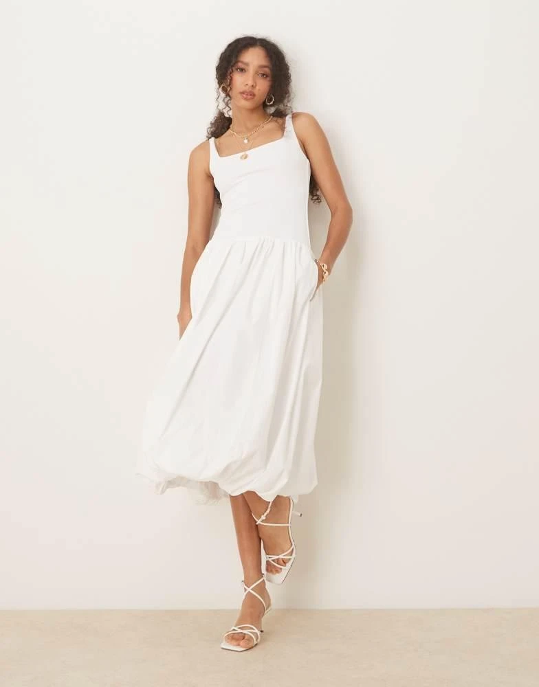 Shop Abercrombie & Fitch drop waist bubble midi dress in white on Sale at  BeyondStyle  Get 56% Off Abercrombie & Fitch drop waist bubble midi dress  in white with Limited-Time Flash