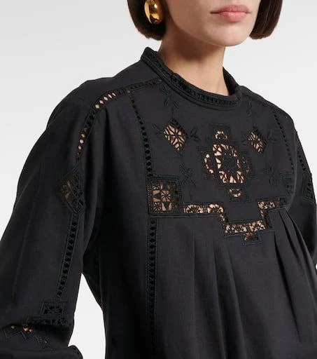 Isabel Marant Severine open-knit macramé cotton blouse 4