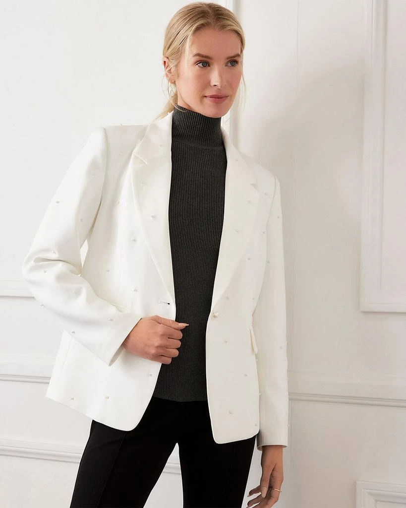 Karen Kane Faux Pearl Embellished Blazer 3