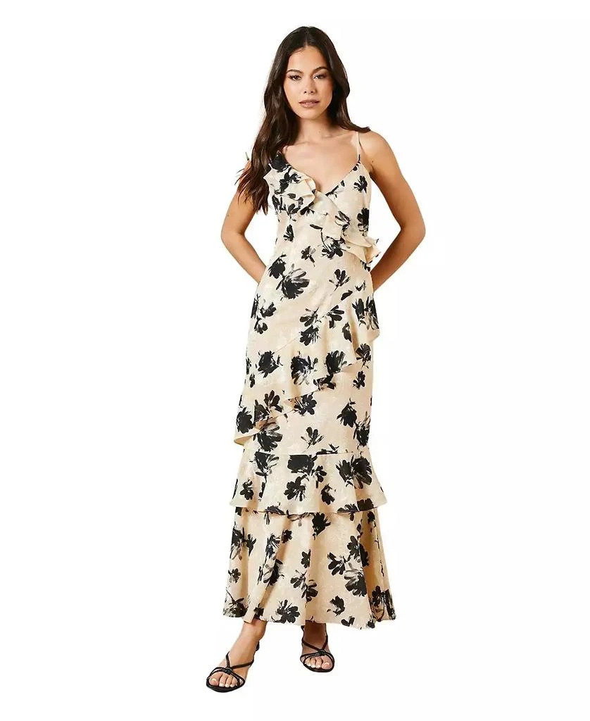 Topshop double layered cowl neck maxi dress in buttermilk floral  On Sale  Now with Up to 11% Off | Discover Exclusive Deals & Savings at BeyondStyle   Authentic Topshop Home|women with