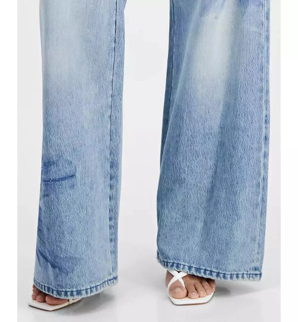 GUESS Women's Bellflower Printed Wide-Leg Jeans 7