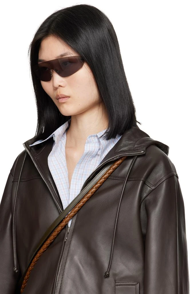 Bottega Veneta Black Futuristic Shield Sunglasses 4