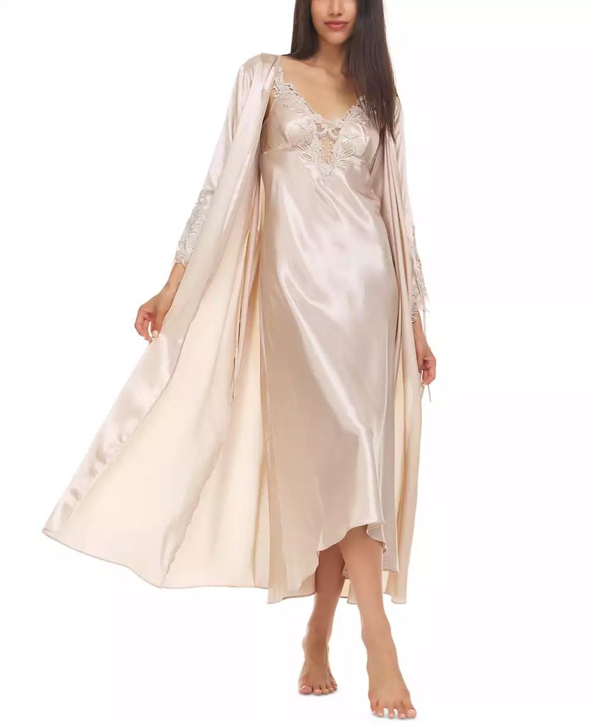 Flora Nikrooz Stella Satin Venise Trim Robe