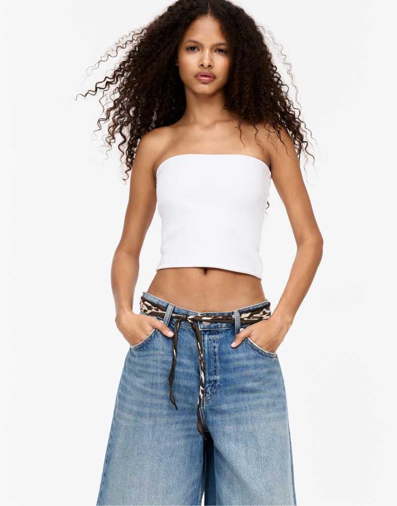 Pull&Bear Pull&Bear bandeau top in white