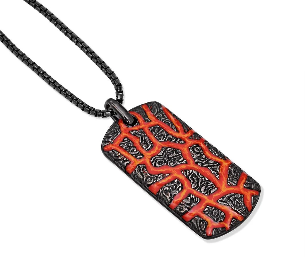 LuvMyJewelry Rivers Of Fire Silver
Red Enamel Tag Necklace 4