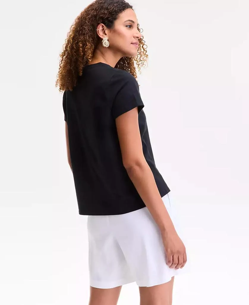 INC International Women's Cotton Eyelet Short-Sleeve T-Shirt, Exclusively at Macy's 4
