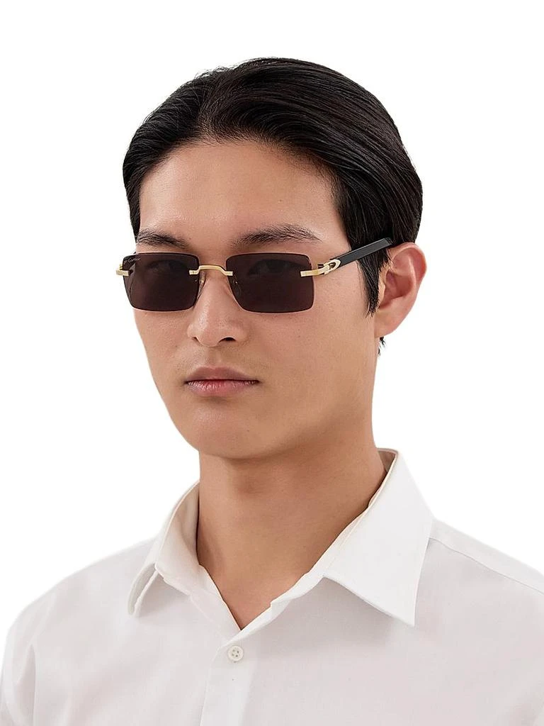 Cartier C Decor 55MM Rectangular Sunglasses 2