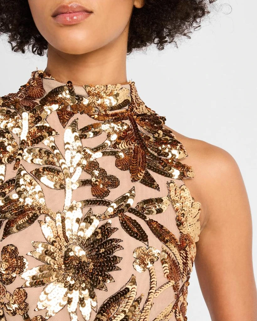 BRONX AND BANCO Dahlia Halter Sequin Floral Mini Dress 5