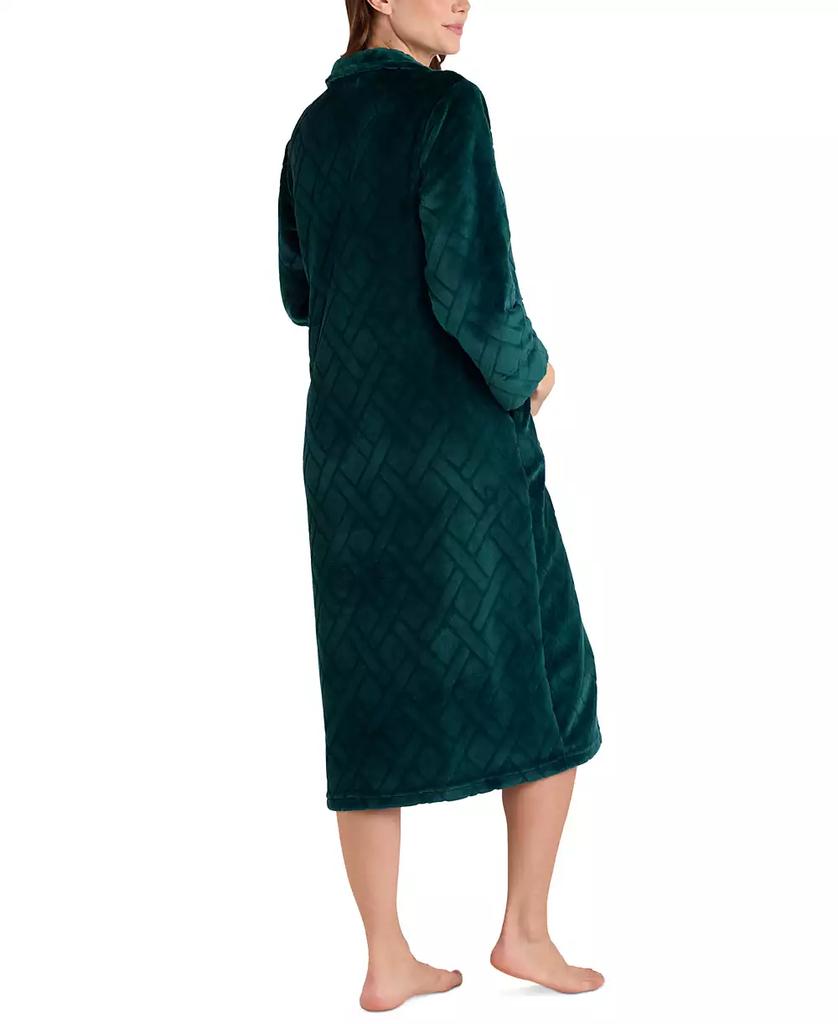 Miss Elaine Petite Zip-Front French Fleece Robe