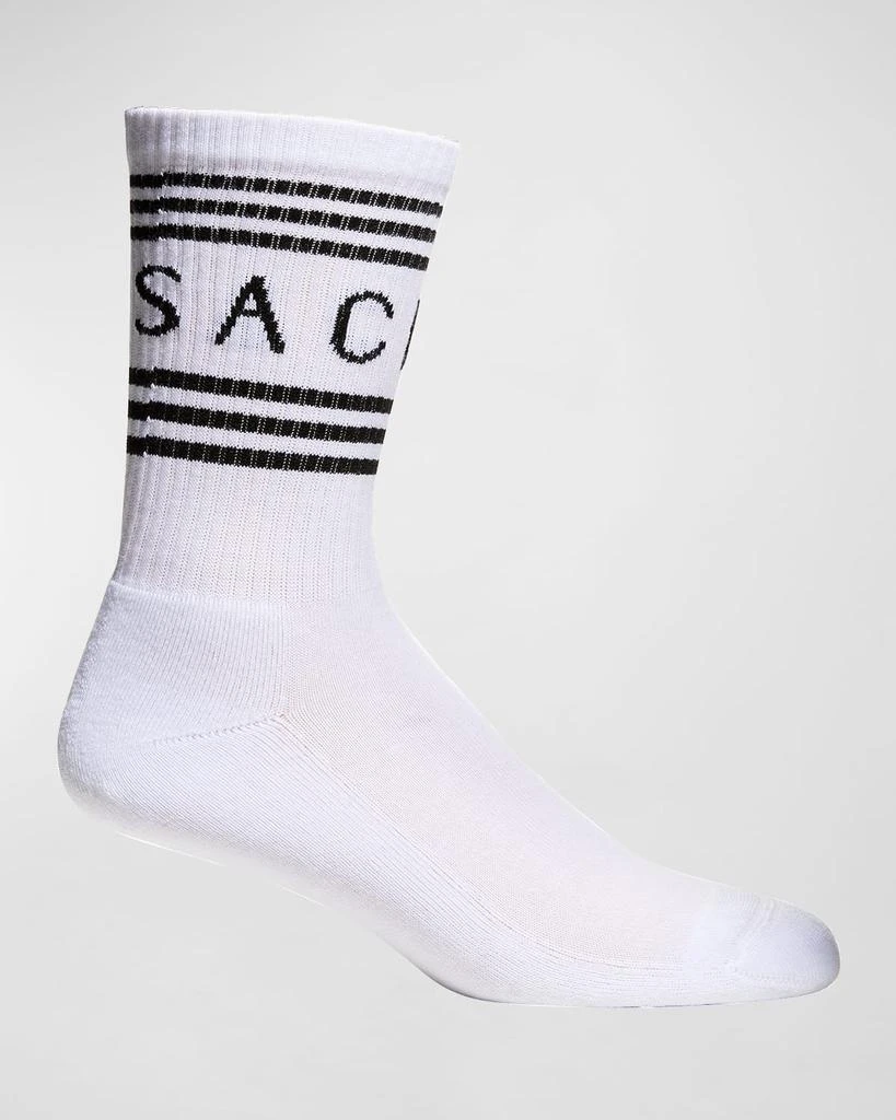 Versace Men
s Athletic Band Logo Crew Socks 2
