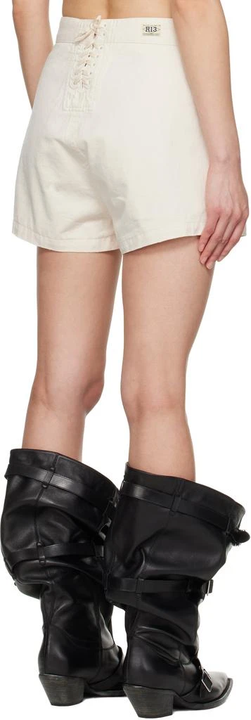 R13 Off-White Lace Back Sailor Shorts 3