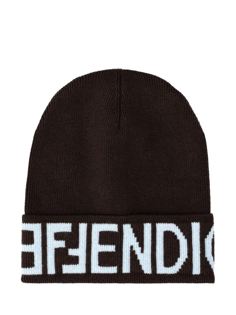 Fendi Fendi Logo Intarsia Knitted Beanie - Hats - Free Shipping 