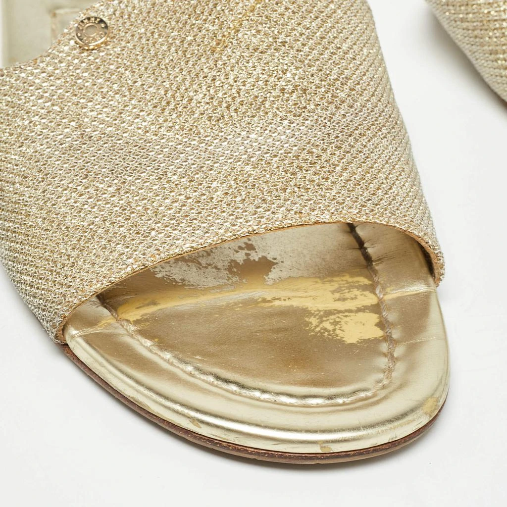 Jimmy Choo Jimmy Choo Gold Glitter Nanda Flat Slides Size 38.5 8