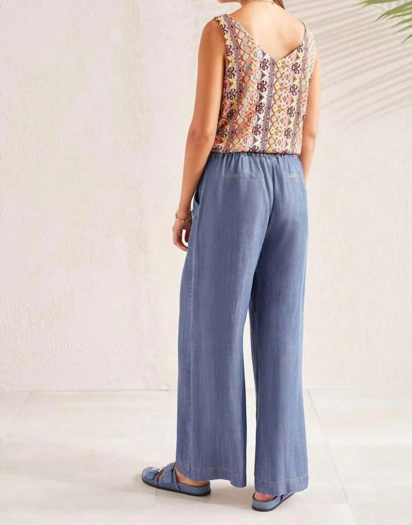 Tribal Flowy Wide Leg Pants In Chambray 2