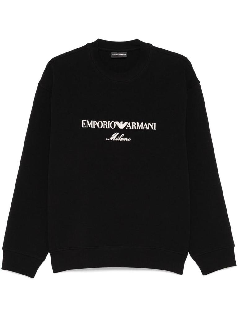 Emporio Armani Embroidered Logo Sweatshirt - Hoodies