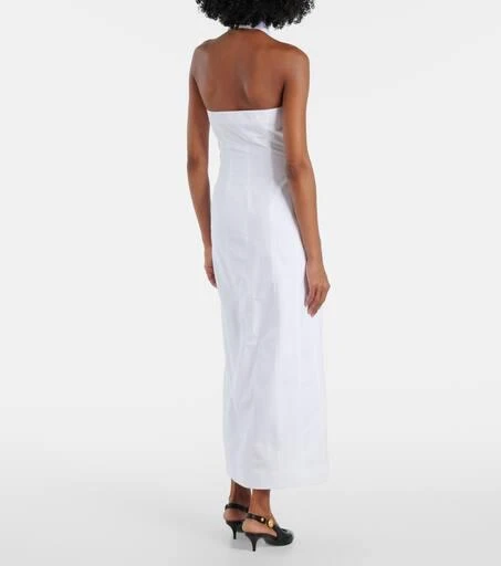 Balmain Open-back buttoned poplin shirt dress 3