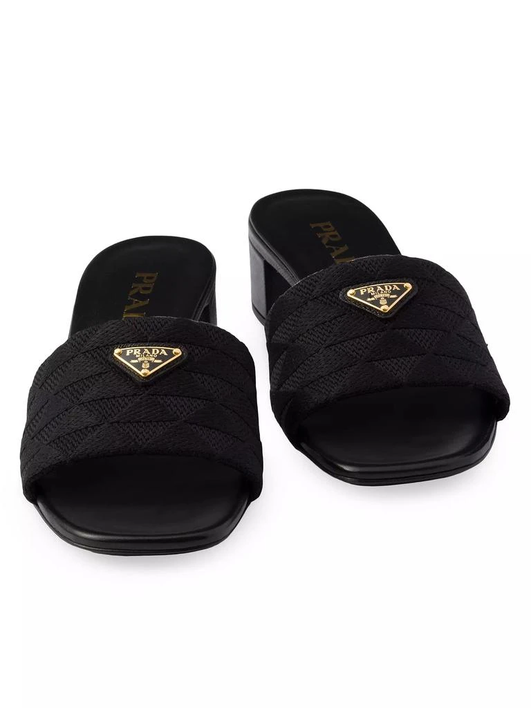 Prada Embroidered Fabric Slides 4