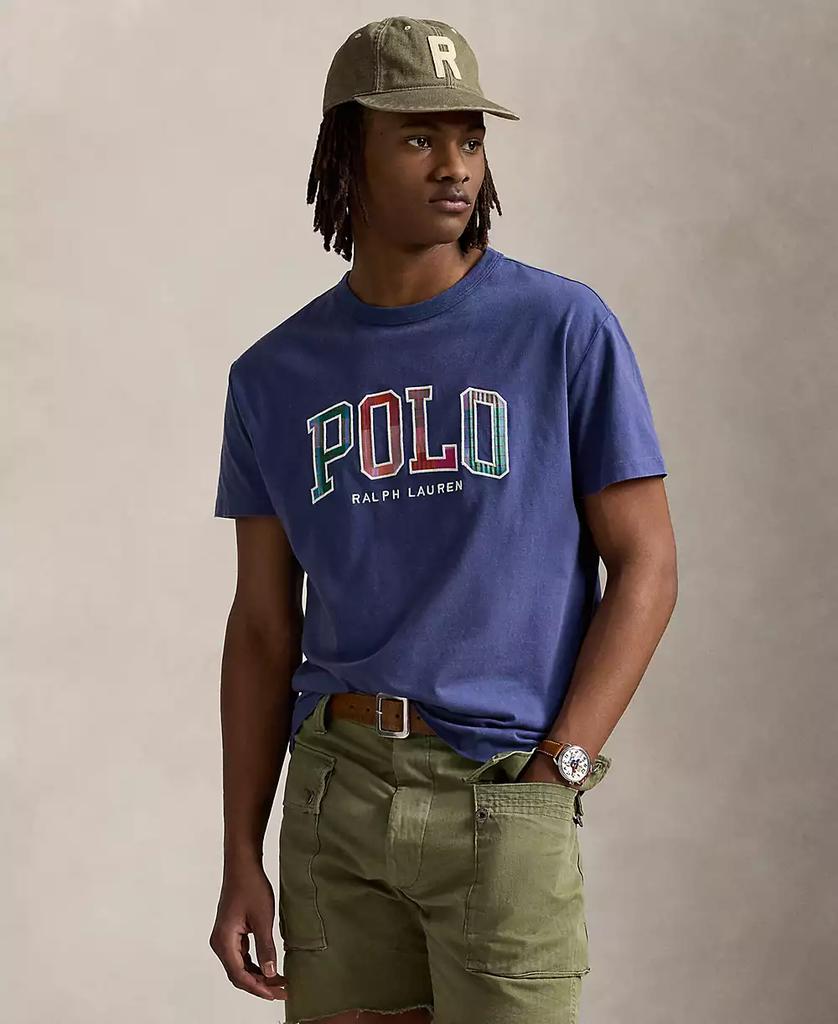 Ralph Lauren Men's Classic-Fit Madras-Logo Jersey T-Shirt