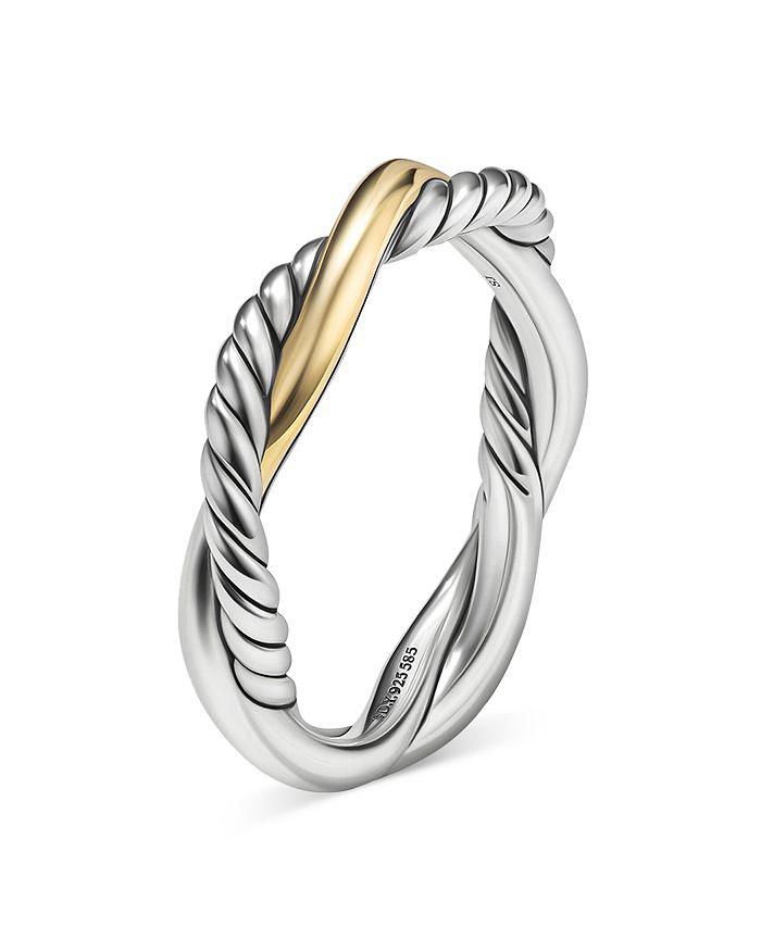 David Yurman Petite Infinity Band Ring in Sterling Silver with 14K Yellow Gold