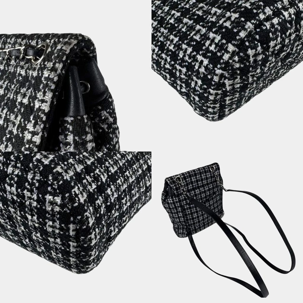 Chanel Chanel CC Black Purple Tweed Leather Backpack 4
