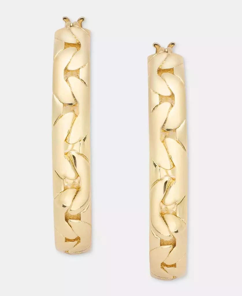 DKNY Chain Open Dynamic Hoop Earrings